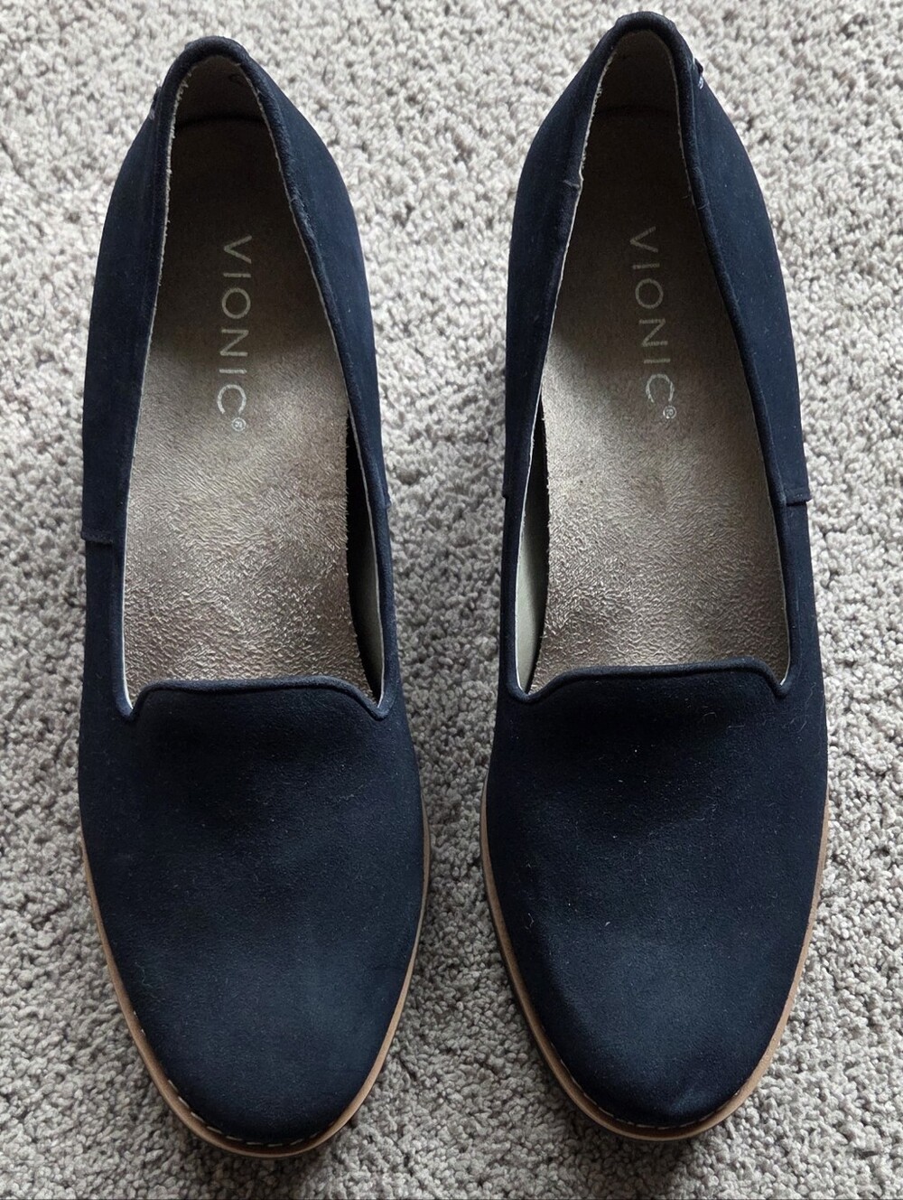 Vionic Navy Blue Willa Wedge Loafers, Size 8.5 Capsule Wardrobe Dark Academia